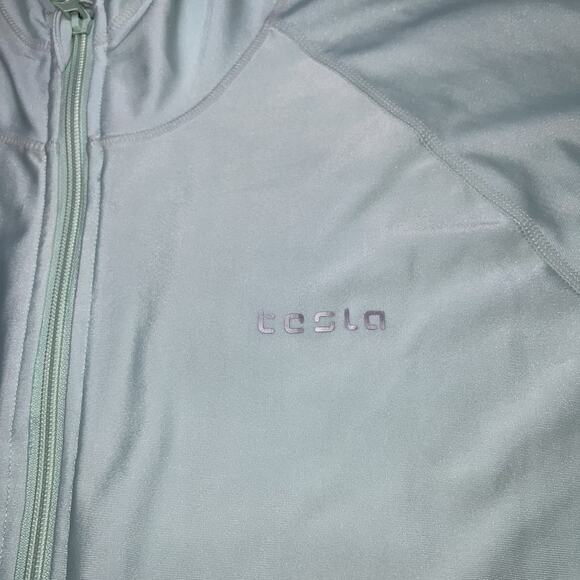 TESLA Jacket Women Size XL Green Running Hooded Thumb Holes Full Zip Lightweight - Picture 5 of 16